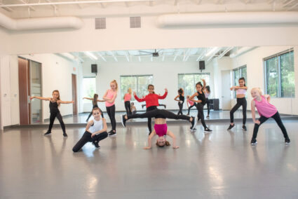 Young girl in hip hop class