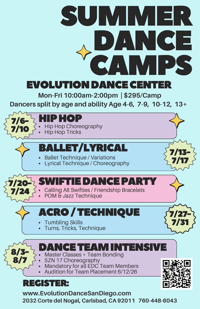 Big Summer Dance Camp for Evolution Dance Carlsbad.