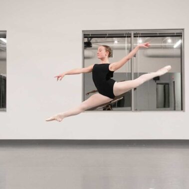 Young teen in the air