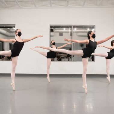 Young teen girls in class