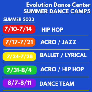 Summer Dance Camps 2023 flyer