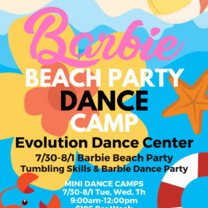 Barbie Beach Party Dance Camp flyer.
