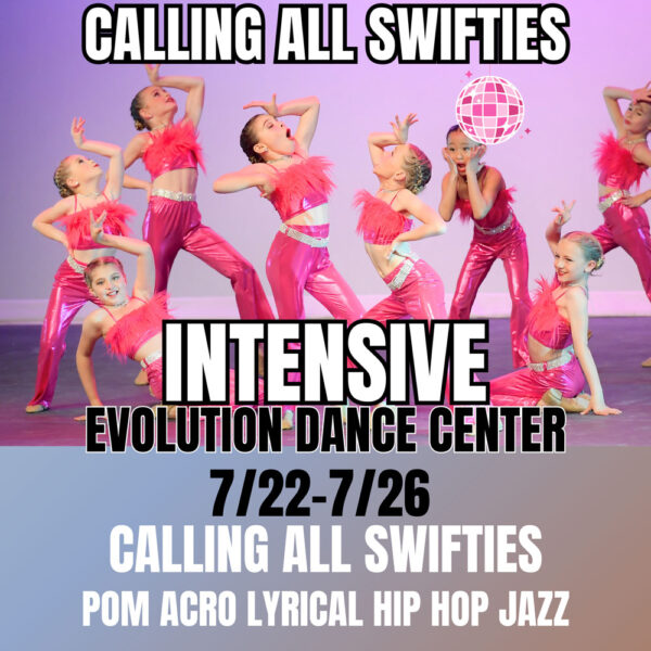 Calling all swifties intensive dance camp square flyer with young teens featured on the flyer.